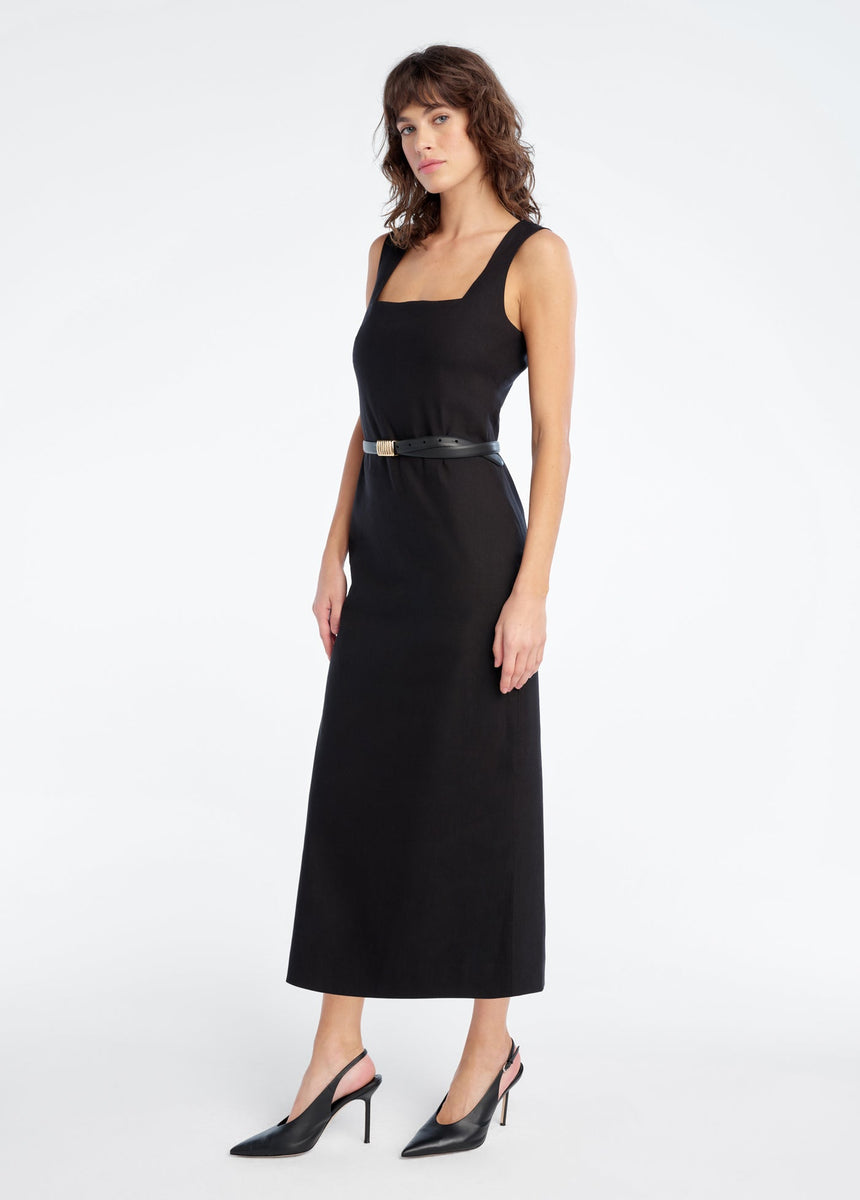 Favorite Daughter The Perfect Opportunity Linen Dress Black / 6