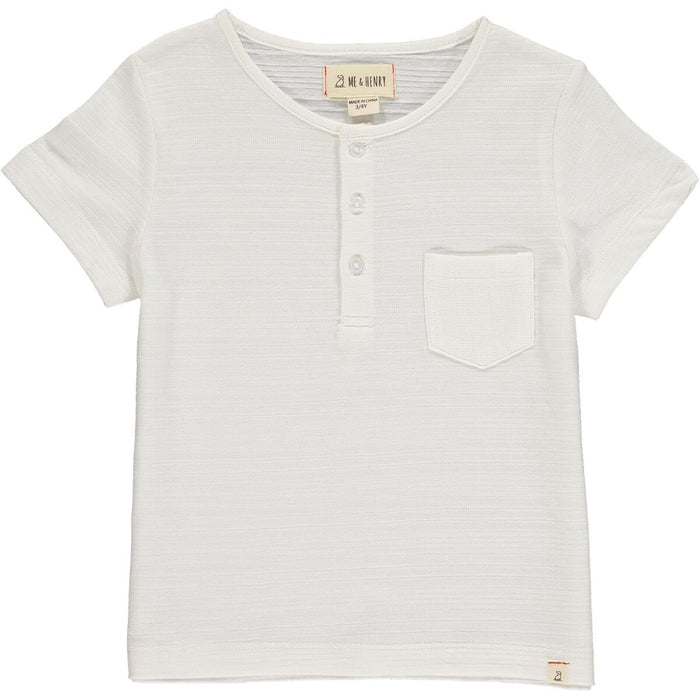 Me & Henry Dodger Ribbed Henley in White
