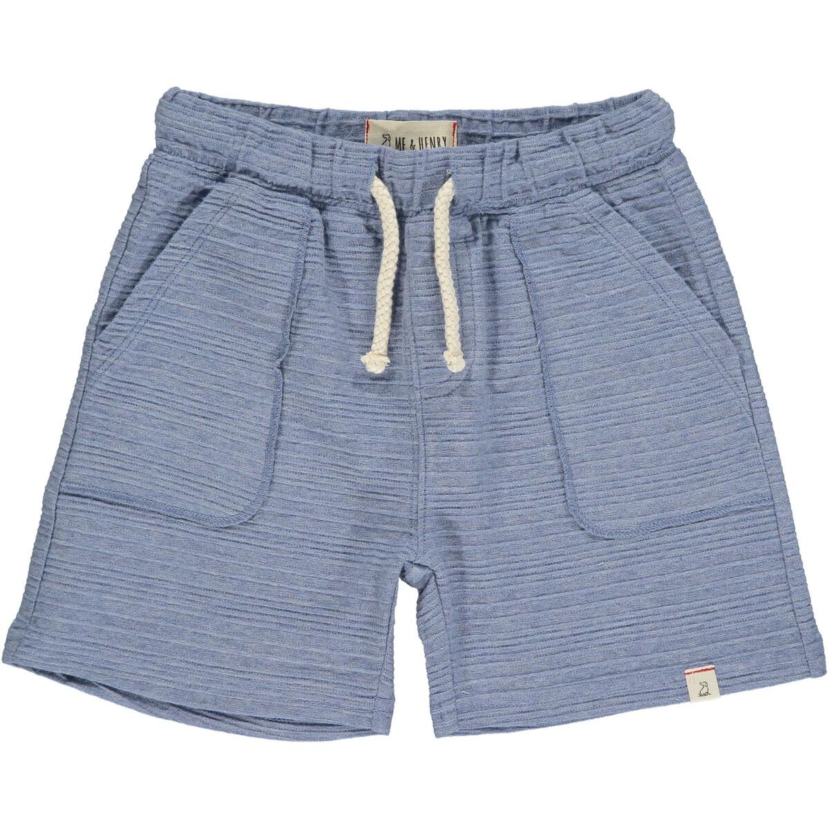 Me & Henry Bluepeter Ribbed Knit Shorts in Blue