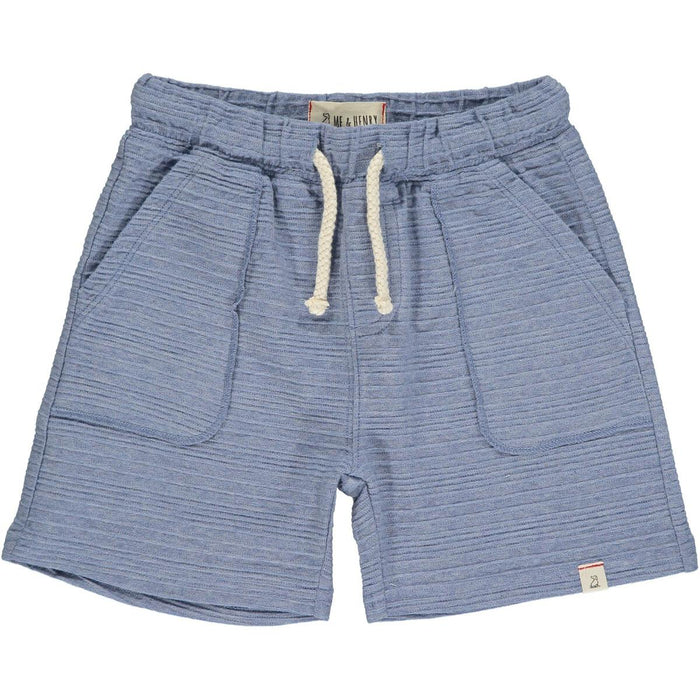 Me & Henry Bluepeter Ribbed Knit Shorts in Blue