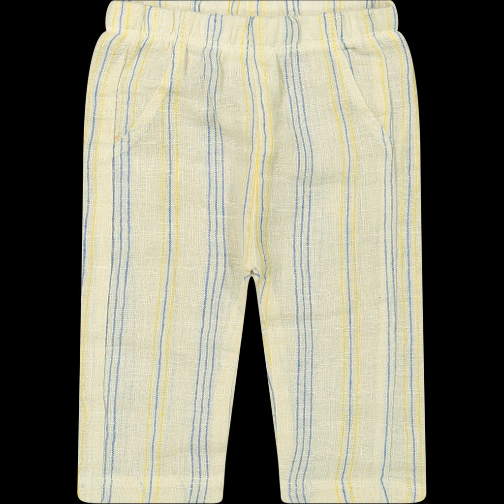 Riffle Amsterdam Linen Pant in Blue Stripe