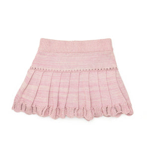 Tun Tun Knit Skirt with Built in Bloomer in Fondant Pink Marl