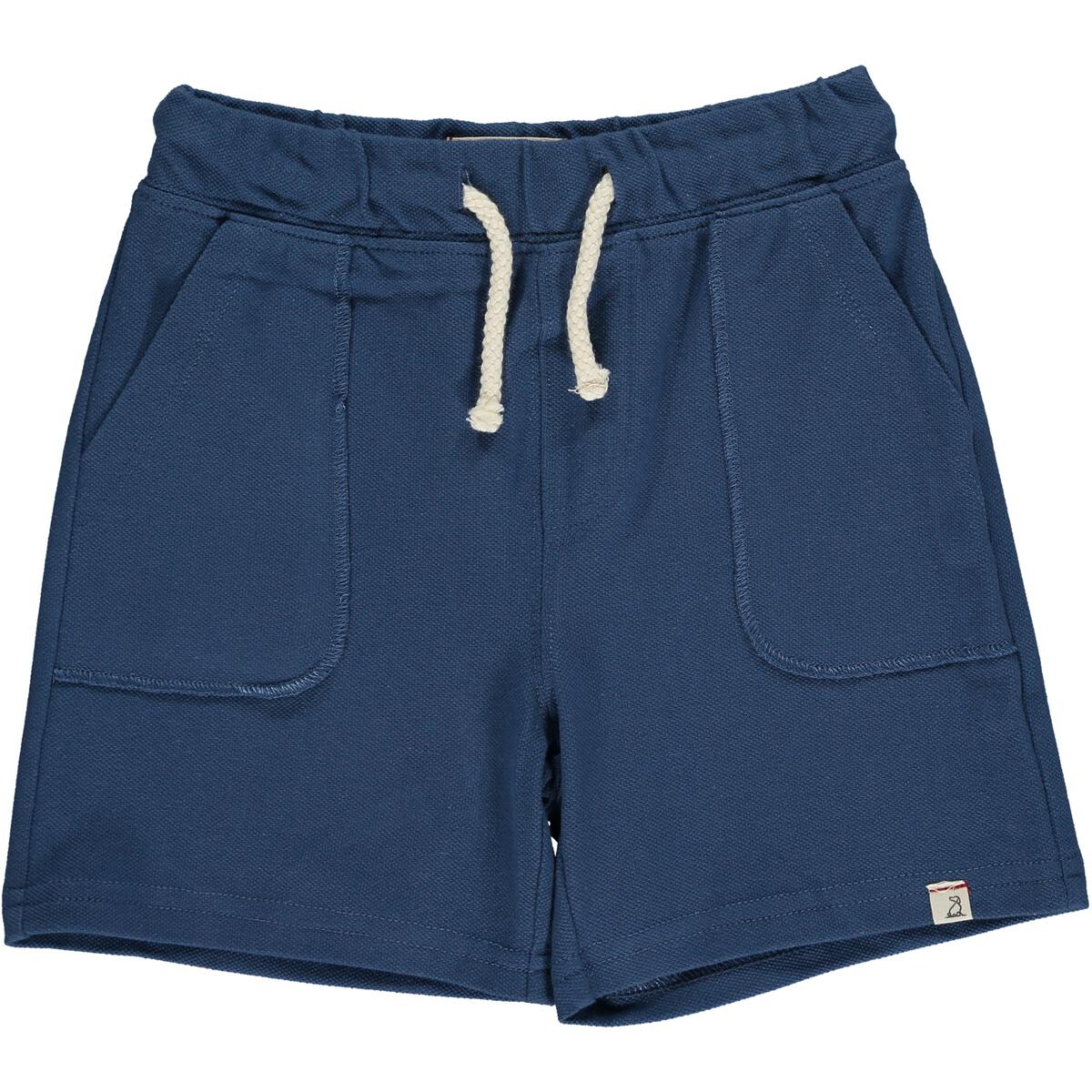 Me & Henry Hugo Timothy Pique Shorts in Navy