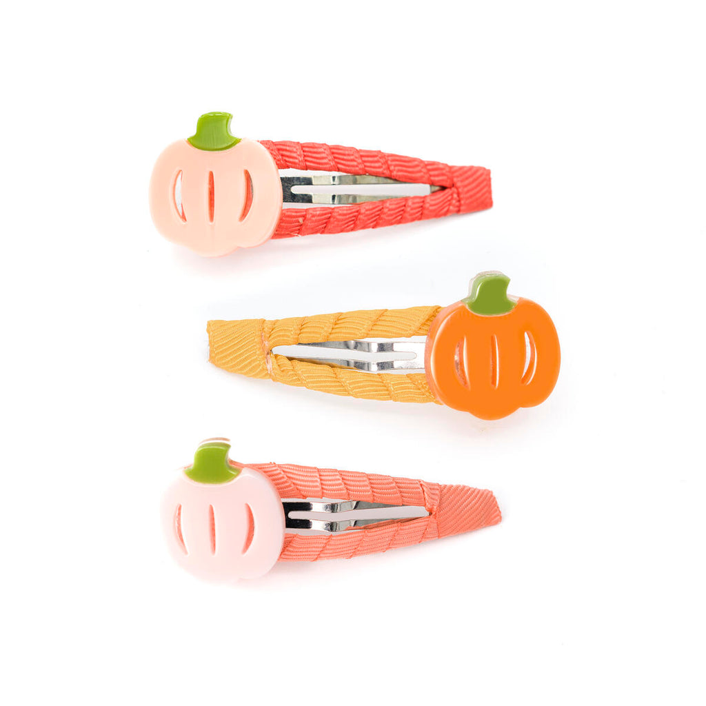 Lilies & Roses Pumpkin Trio Orange Pink Snap Clips