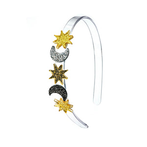 Lilies & Roses Celestial Glitter Star & Moon Headband