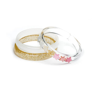 Lilies & Roses Stars Pearlized Glitter Gold Mix Bangles