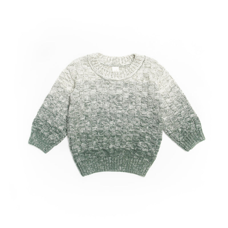 Tun Tun Cameron Sweater in Forest Green Ombre