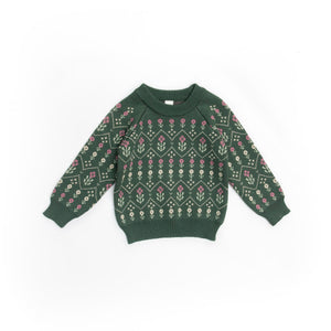 Tun Tun Autumn Sweater in Forest Green