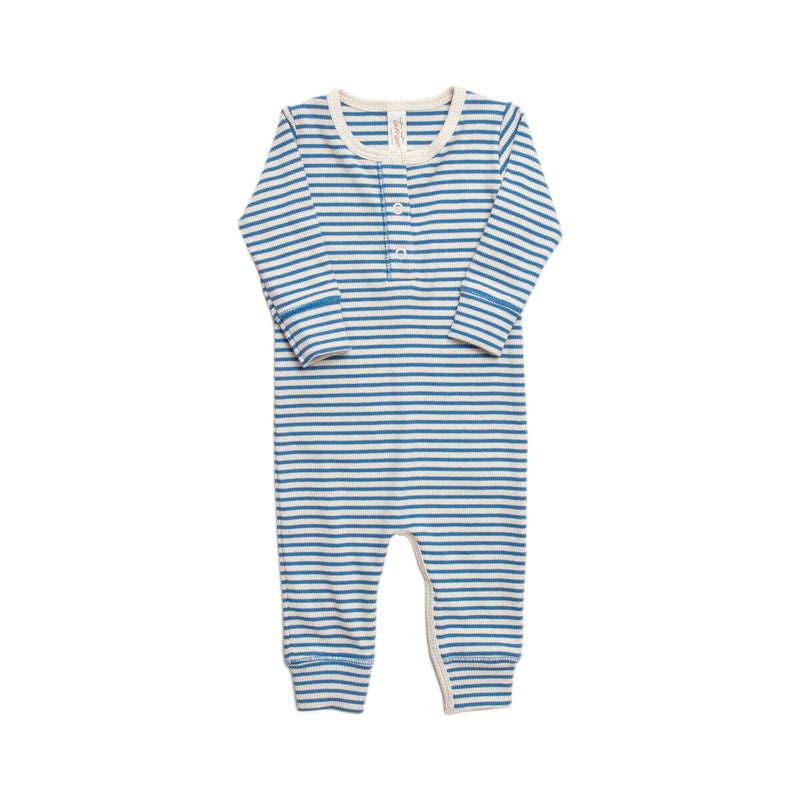 Tun Tun Henley Jumpsuit in Federal Blue Stripes