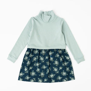 Thimble Funnel Sweatshirt Dress in Glacier Corsage