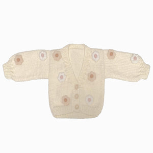 Petite Hailey Daisy Cardigan in Ivory