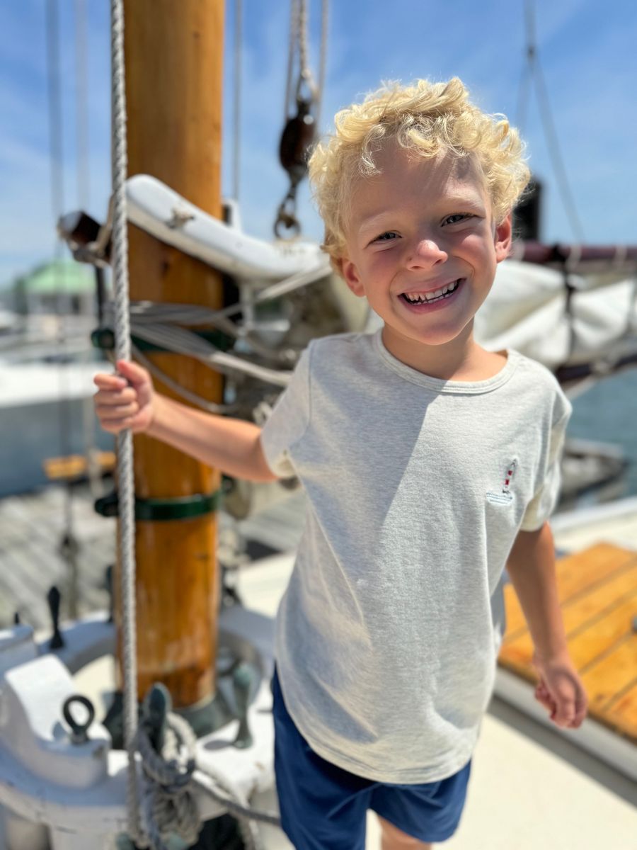 Me & Henry Marine Tee in Grey with Lighthouse