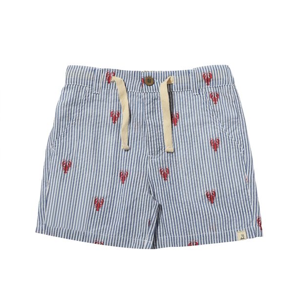 Me & Henry Crew Shorts in Seersucker Lobsters