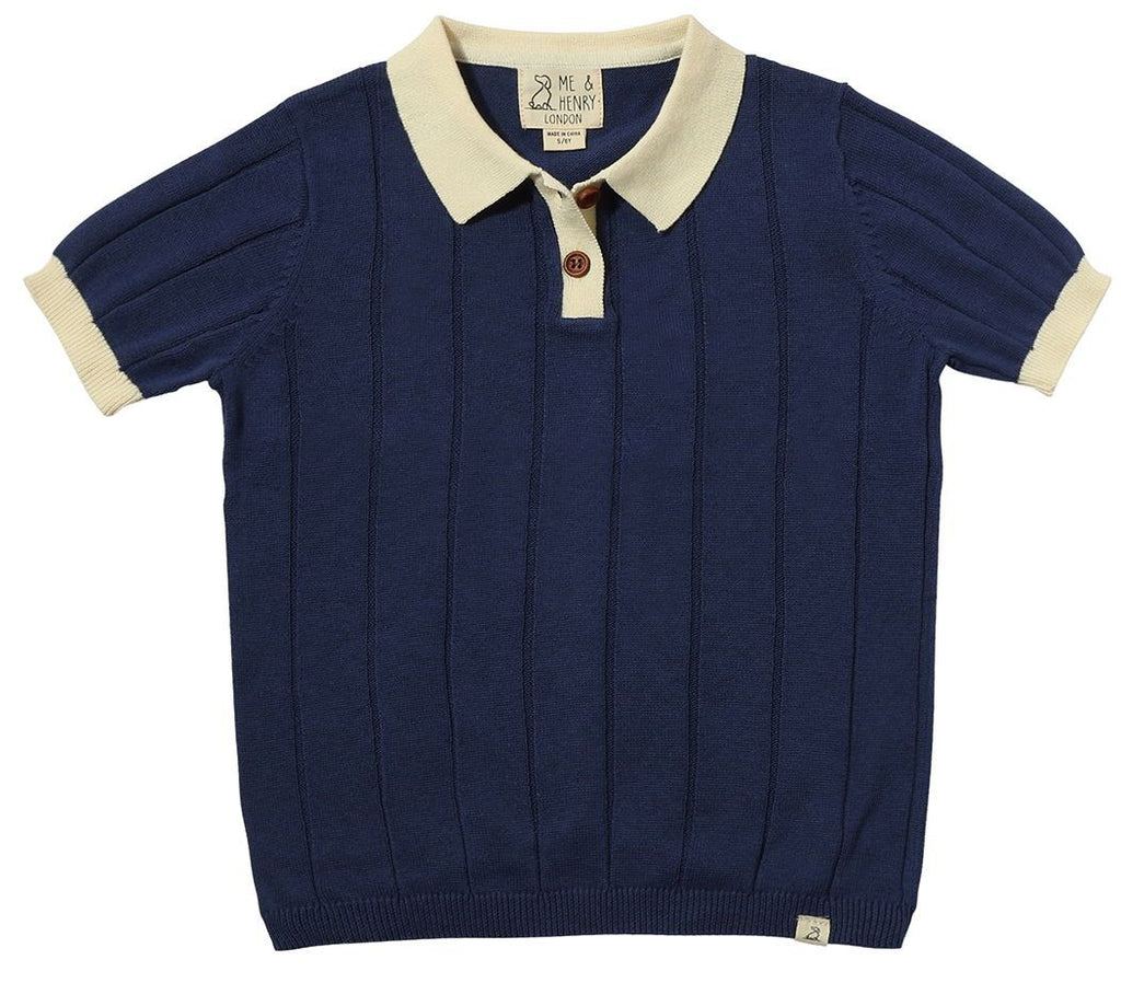 Me & Henry Ollie Knit Polo in Navy