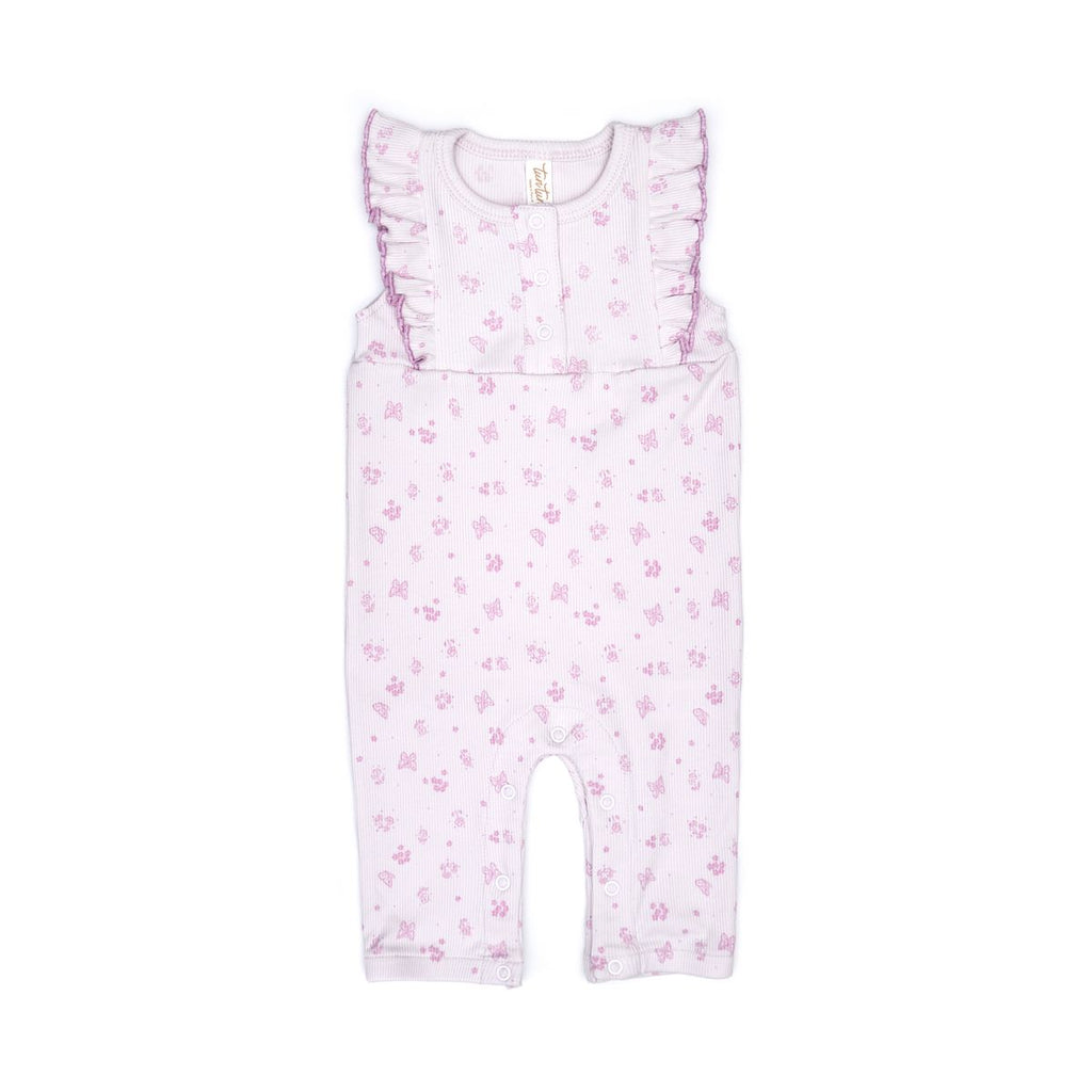 Tun Tun Sophie Romper in Orchid Ice Butterflies & Flowers