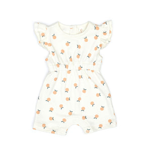 Tun Tun Ruffle Romper in Natural Oranges