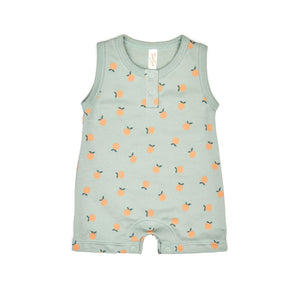 Tun Tun Sleeveless  Romper in Jade Oranges