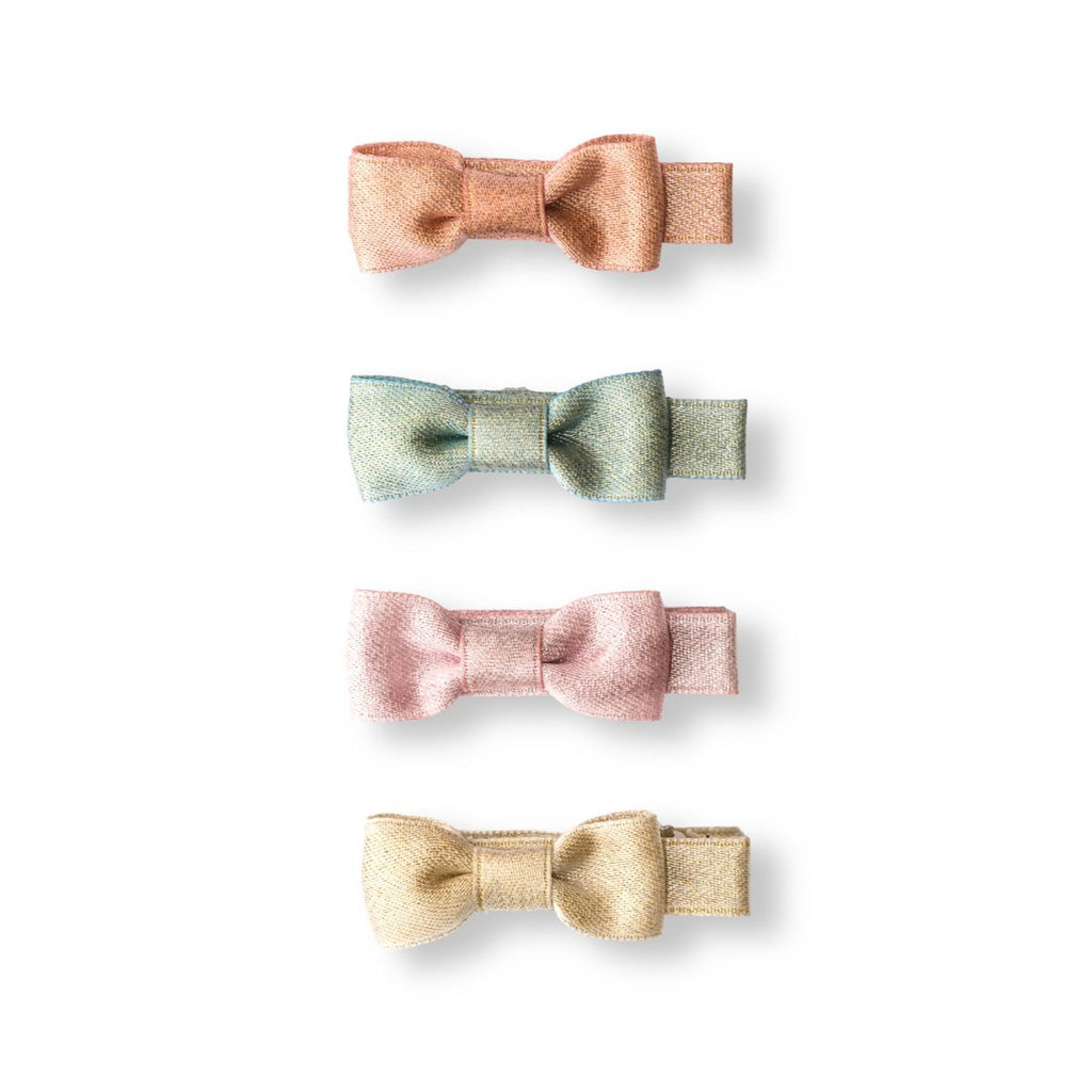 Lilies & Roses Bows in Earthy Shades Set of 4 Baby Hair Clips