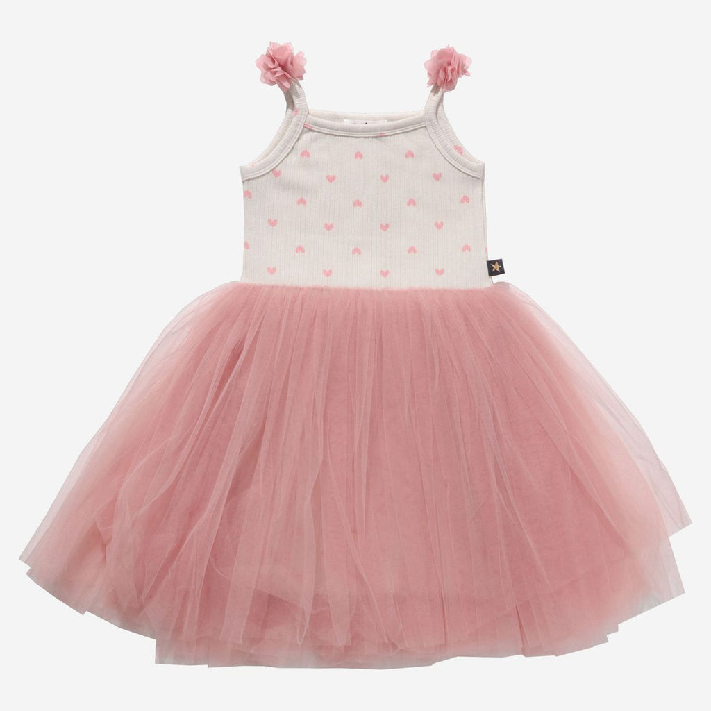 Petite Hailey Tutu Dress in Vintage Hearts