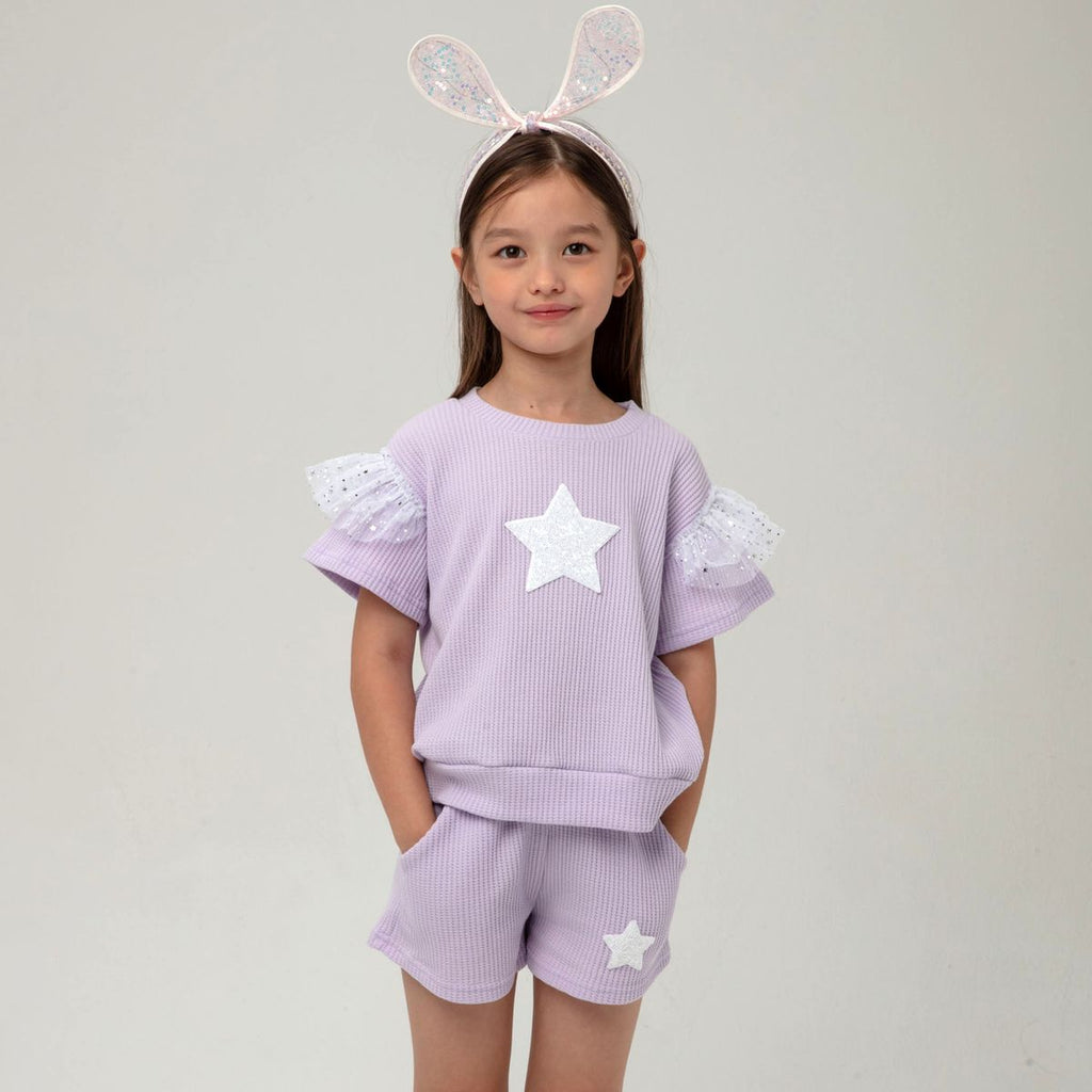 Petite Hailey Sweatshirt Set in Waffle Star