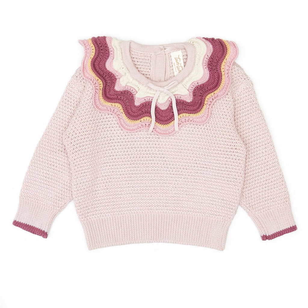 Tun Tun Ruffle Sweater in Pink