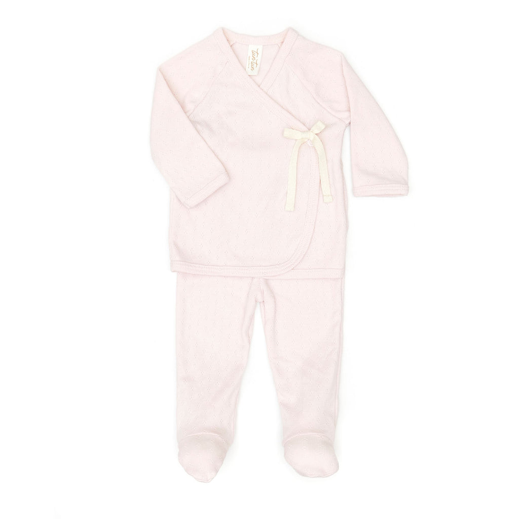 Tun Tun Pointelle Kimono Set in Orchid Ice