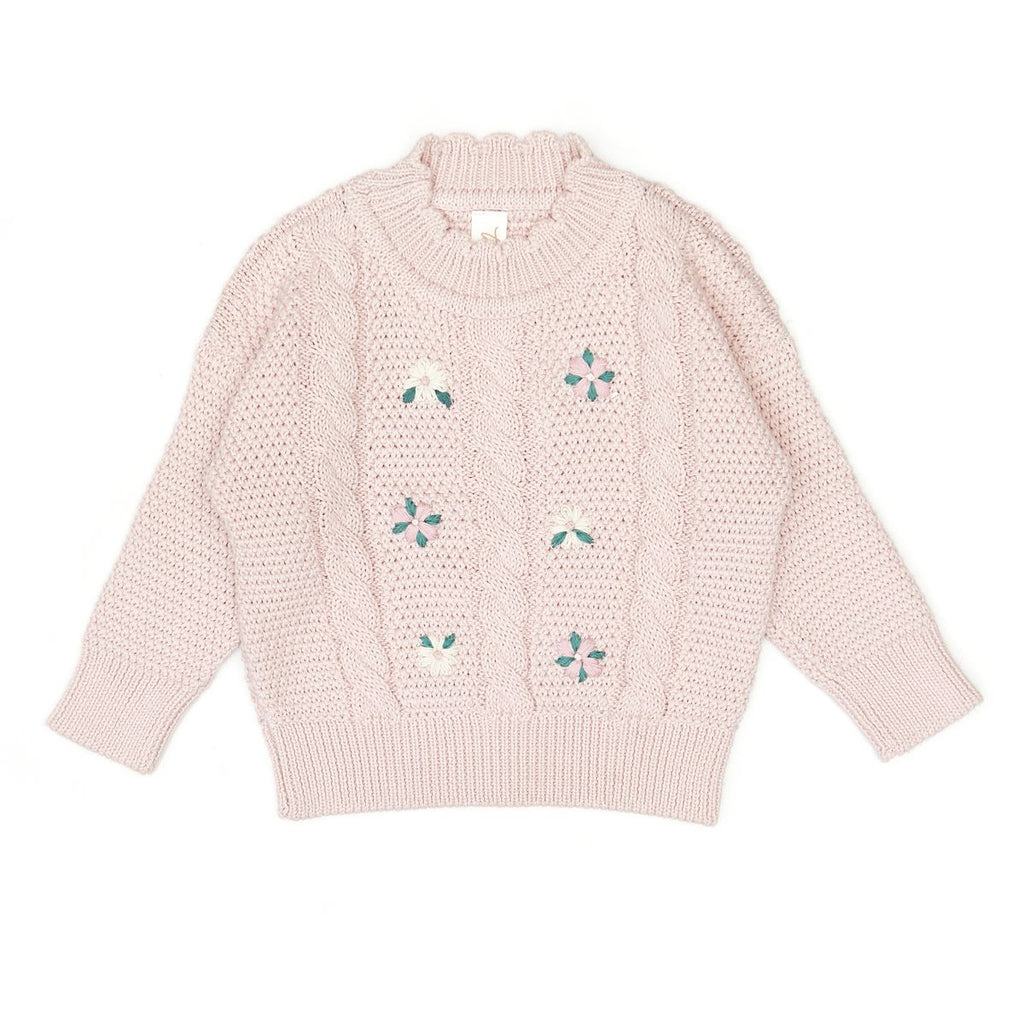 Tun Tun Embroidered Sweater in Rose