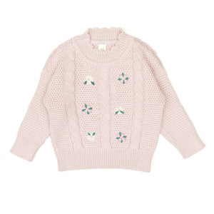 Tun Tun Embroidered Sweater in Rose