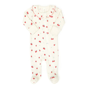 Tun Tun Ruffle Zip Footie in Apples