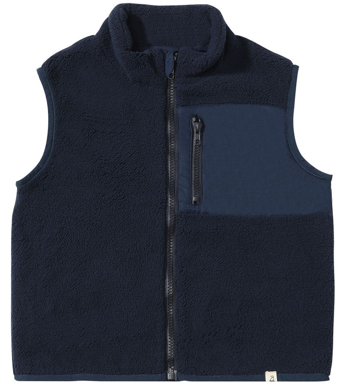 Me & Henry Gilt Sherpa Vest in Navy