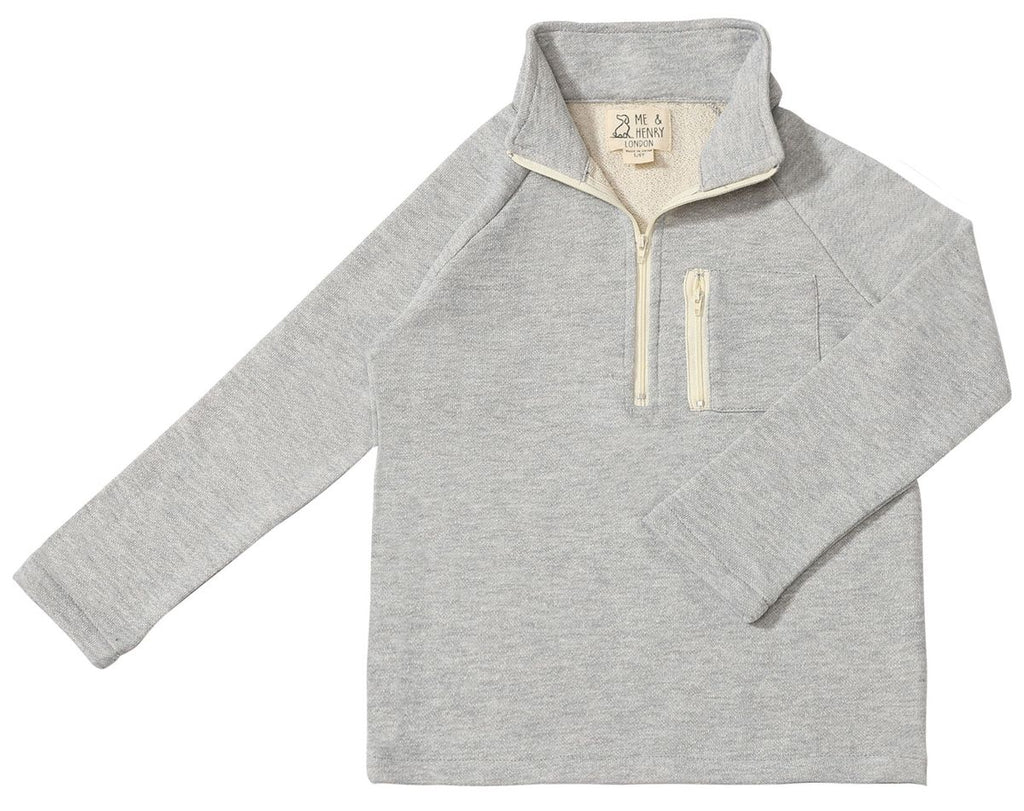 Me & Henry Quarter Zip Sweatshirt in Gray