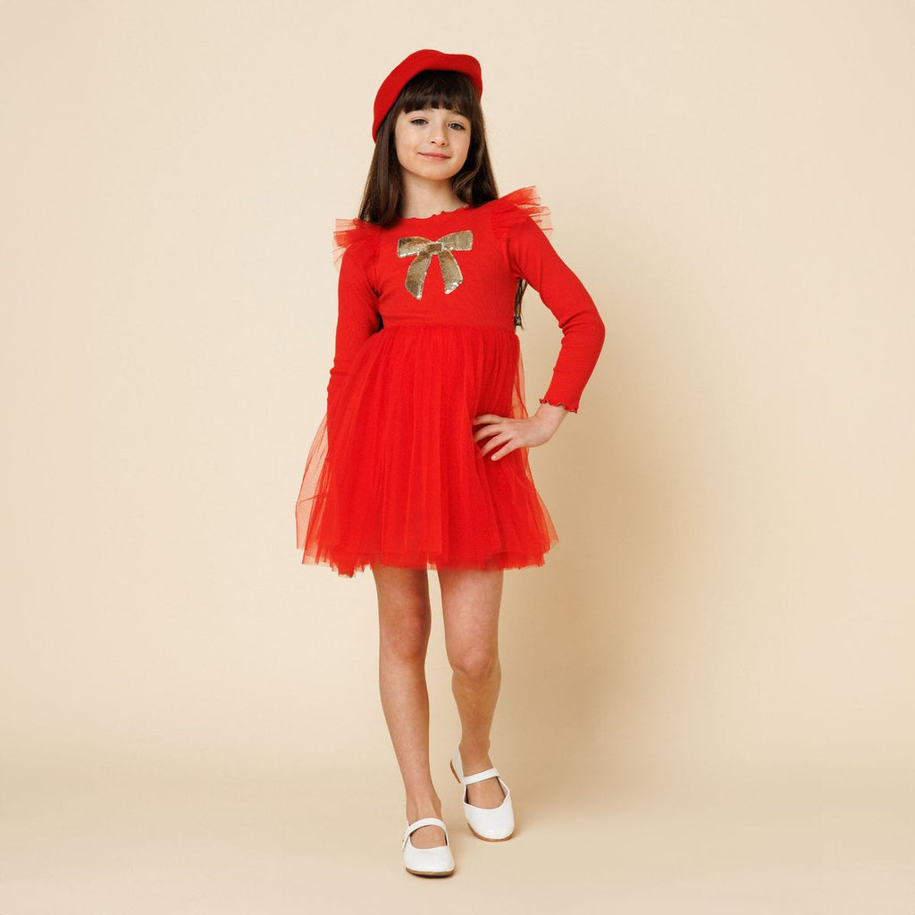 Petite Hailey Frill Bow Tutu Dress