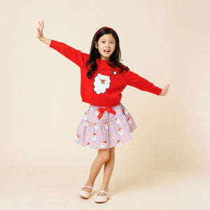 Petite Hailey Printed Balloon Skirt in Santas