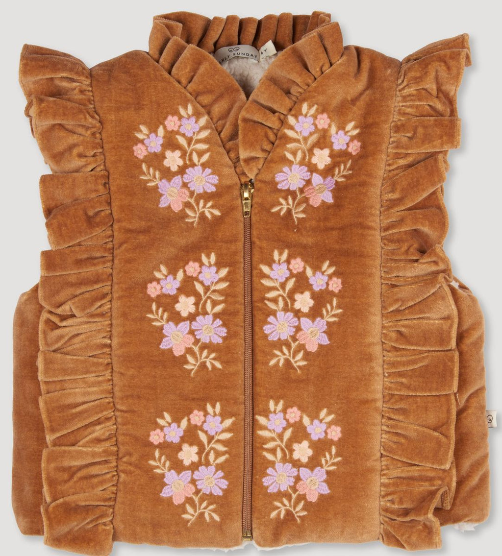 Early Sunday Deborah Vest in Almond Velvet