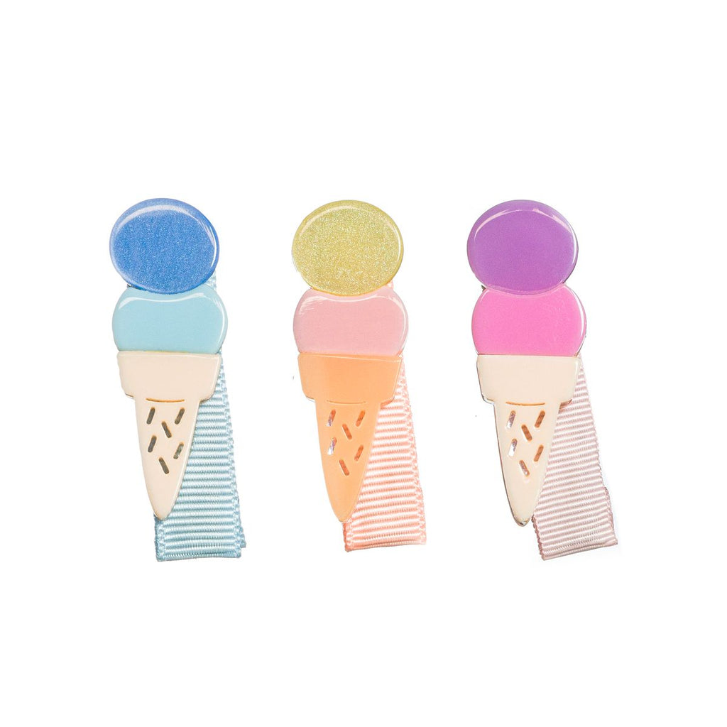 Lilies & Roses Baby Ice Cream Double Scoop Pastel Hair Clips