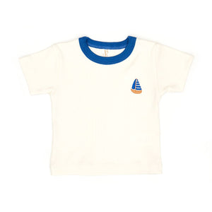 Tun Tun Short Sleeve Top with Sailboat