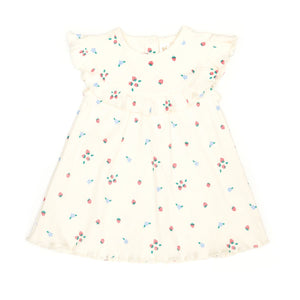 Tun Tun Ruffle Dress in Natural Strawberries