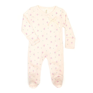 Tun Tun Milan Footie in Light Pink  Flowers