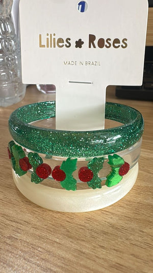 Lilies & Roses Mistletoe Bangles