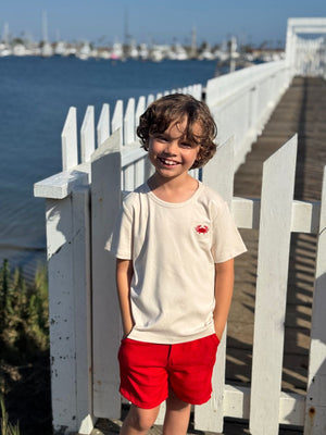 Me & Henry Marine Embroidered Tee in Crab