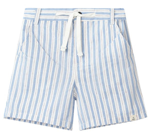 Me & Henry Crew Woven Short in Blue Stripe