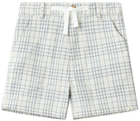 Me & Henry Crew Woven Short in Chambray/Cream Plaid