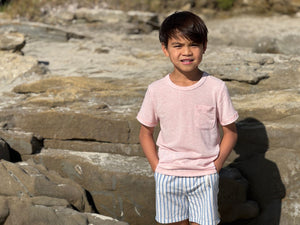 Me & Henry Crew Woven Short in Blue Stripe