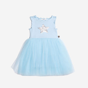Petite Hailey Star Tutu Dress in Sky Blue