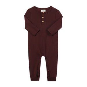 Me & Henry Mason Henley Romper in Burgundy