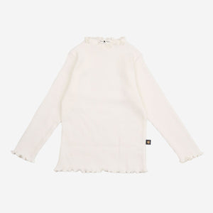 Petite Hailey Alaia Ribbed Top in White