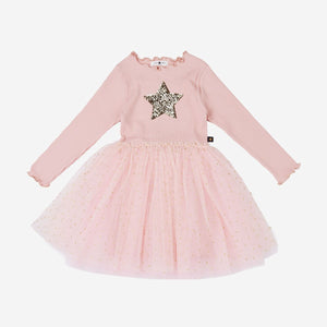 Petite Hailey Madlyn Star Tutu Dress in Peach