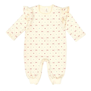 Tun Tun Ruffle Jumpsuit in Raspberry Bows