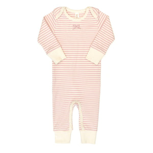 Tun Tun Lap Should Ribbed Romper in Rose Quartz Stripe