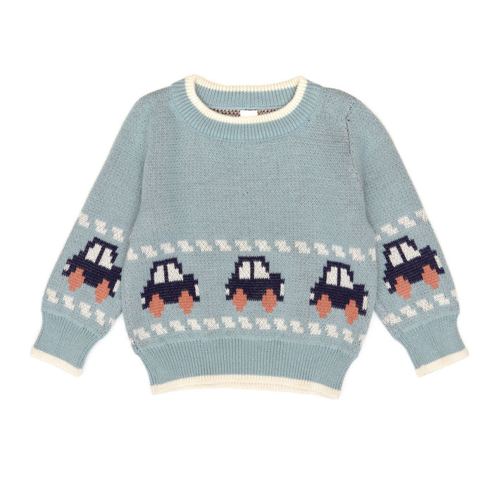 Tun Tun Car Sweater in Gray Mist